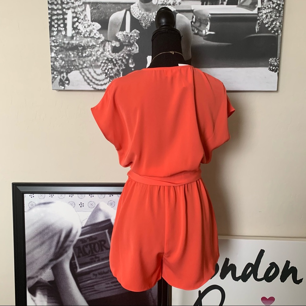 Coral Deep V Romper - Picture 8 of 9